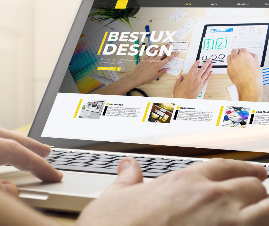 Modern website design on a laptop